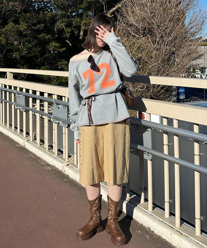 項圈套裝編號拼色袖衛衣