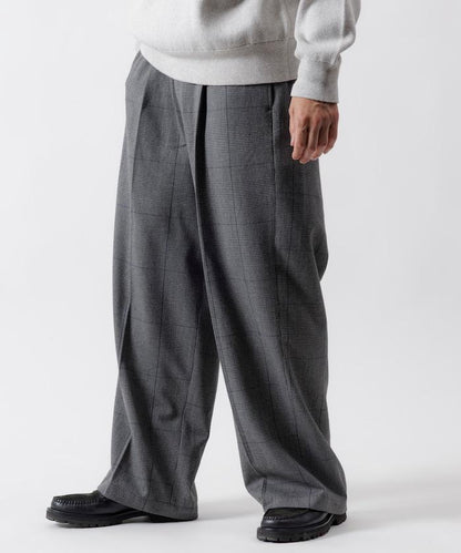 寬鬆直筒一褶西裝長褲