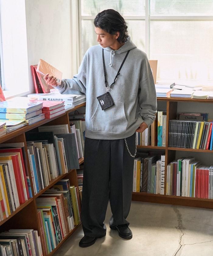 寬鬆直筒一褶西裝長褲