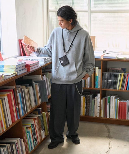 寬鬆直筒一褶西裝長褲