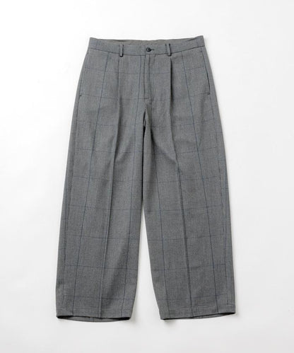 寬鬆直筒一褶西裝長褲