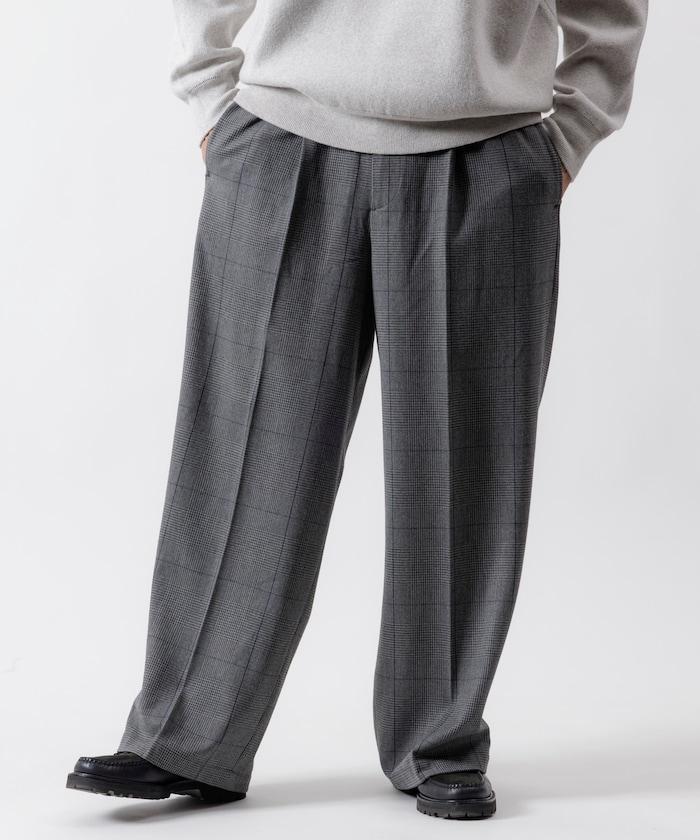 寬鬆直筒一褶西裝長褲