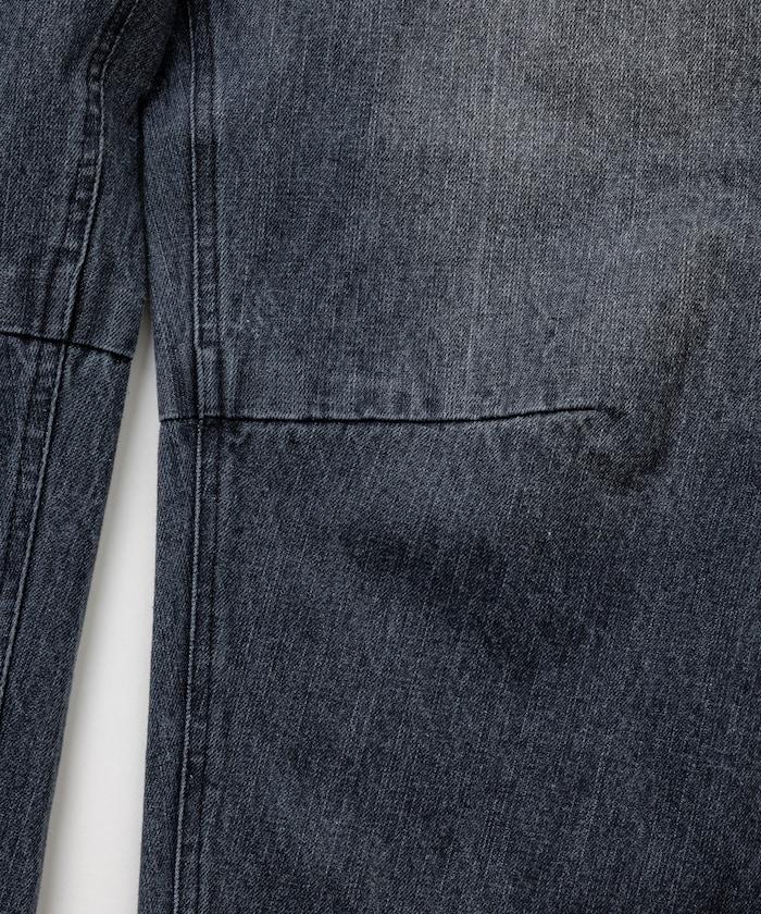 寬鬆版型弧形牛仔褲 單次水洗