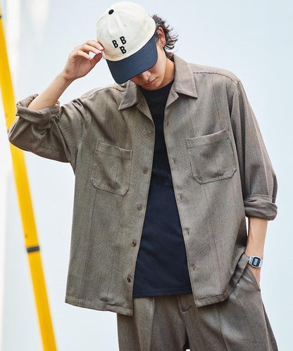 寬鬆版長袖工裝襯衫夾克