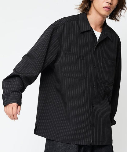 寬鬆版長袖工裝襯衫夾克