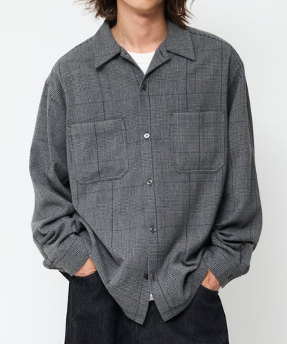 寬鬆版長袖工裝襯衫夾克