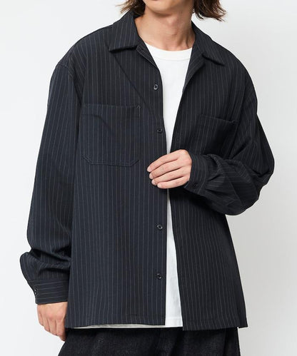 寬鬆版長袖工裝襯衫夾克
