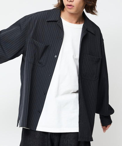 寬鬆版長袖工裝襯衫夾克