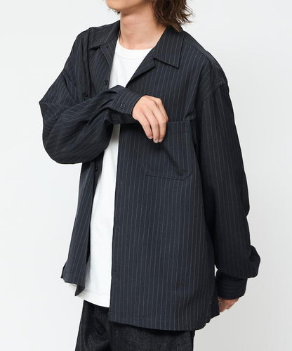 寬鬆版長袖工裝襯衫夾克