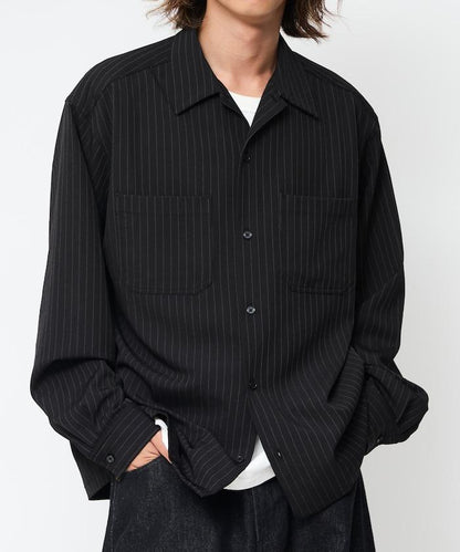 寬鬆版長袖工裝襯衫夾克