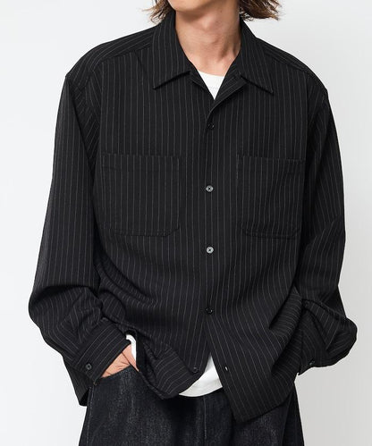 寬鬆版長袖工裝襯衫夾克