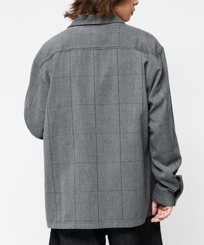 寬鬆版長袖工裝襯衫夾克