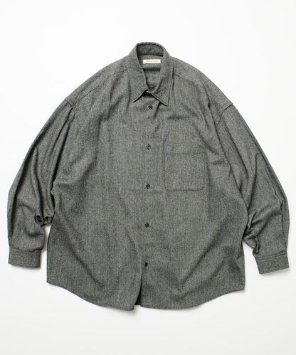 寬鬆版型羊毛感常規領襯衫