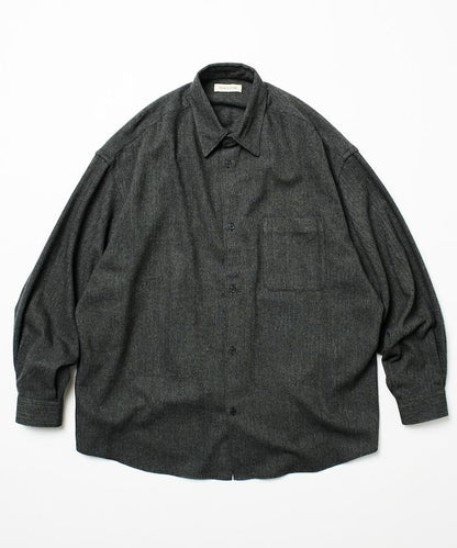 寬鬆版型羊毛感常規領襯衫