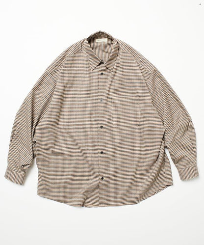 寬鬆版型羊毛感常規領襯衫