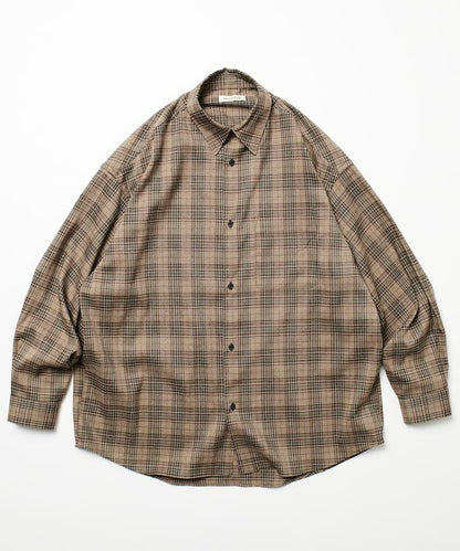 寬鬆版型羊毛感常規領襯衫