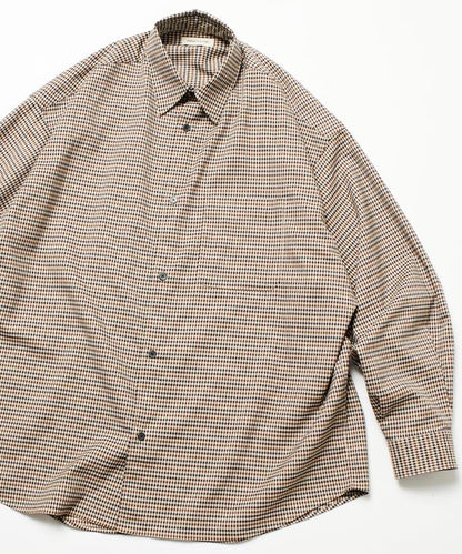 寬鬆版型羊毛感常規領襯衫