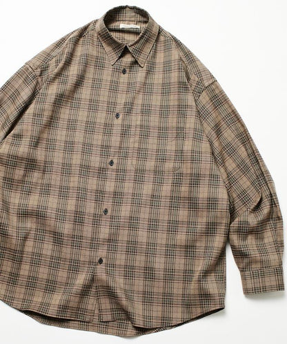 寬鬆版型羊毛感常規領襯衫