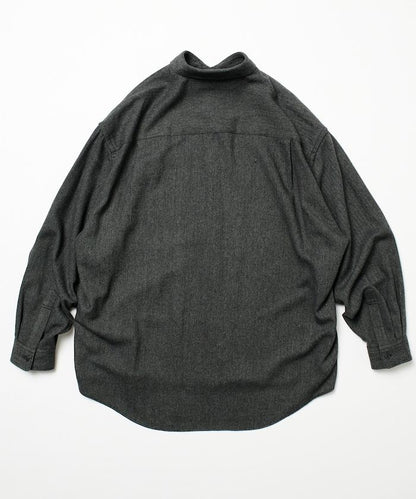 寬鬆版型羊毛感常規領襯衫