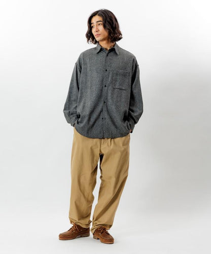 寬鬆版型羊毛感常規領襯衫