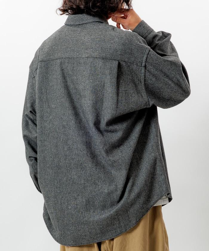 寬鬆版型羊毛感常規領襯衫