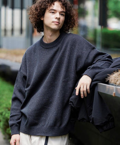 寬鬆版型 易打理 可水洗 圓領針織衫