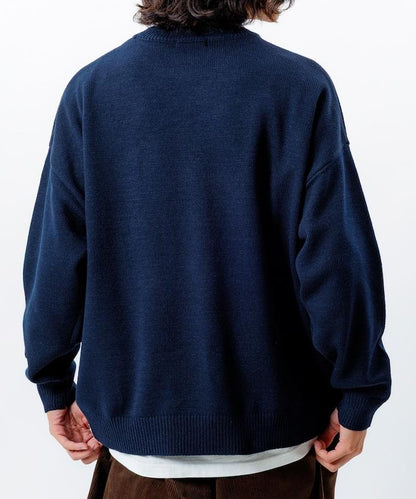 寬鬆版型 易打理 可水洗 圓領針織衫