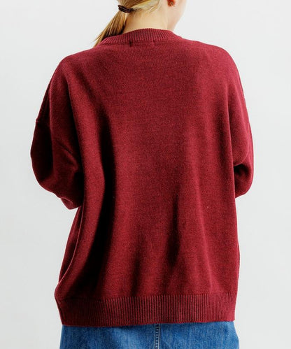 寬鬆版型 易打理 可水洗 圓領針織衫