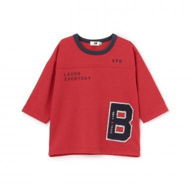 毛圈繡貼布七分袖T恤