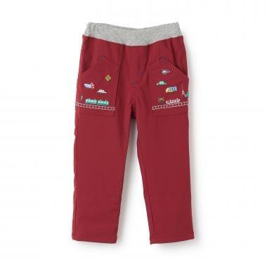 交通工具圖案長款直筒褲