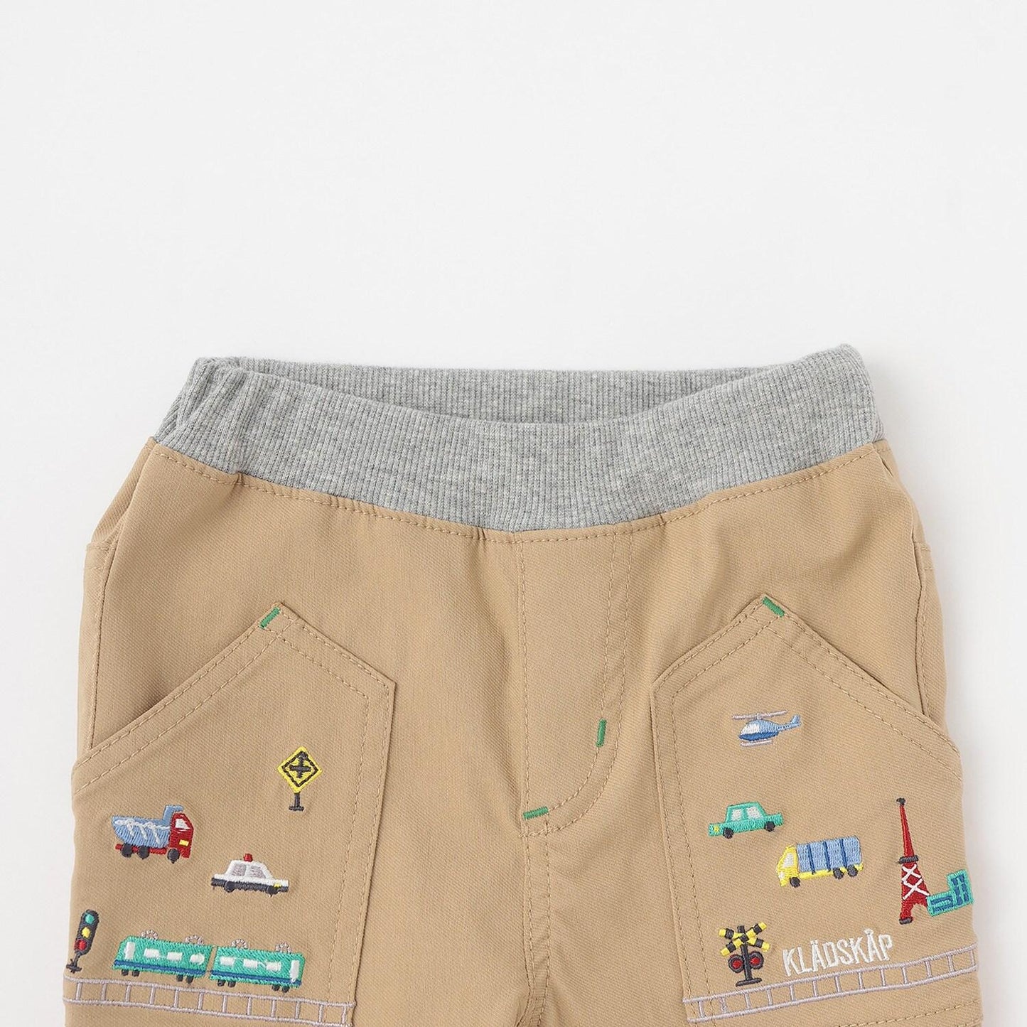 交通工具圖案長款直筒褲