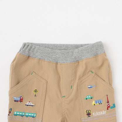 交通工具圖案長款直筒褲