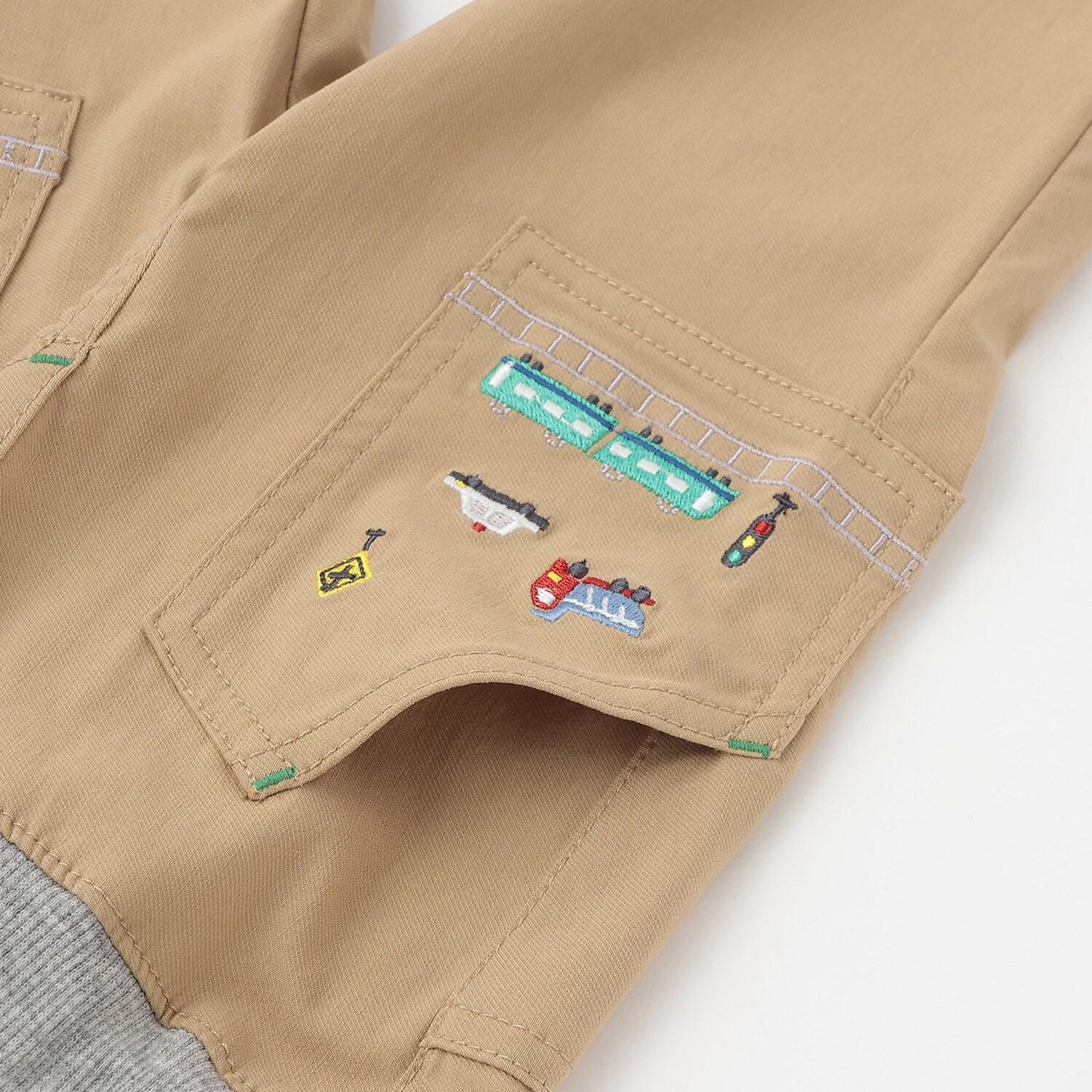 交通工具圖案長款直筒褲