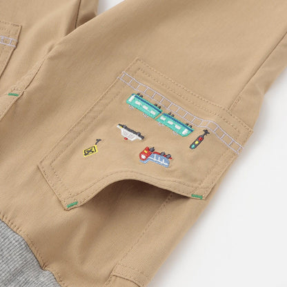 交通工具圖案長款直筒褲