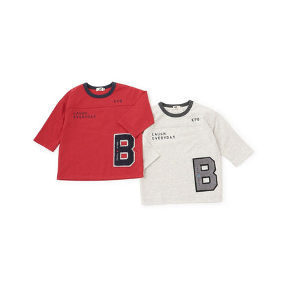 毛圈繡貼布七分袖T恤