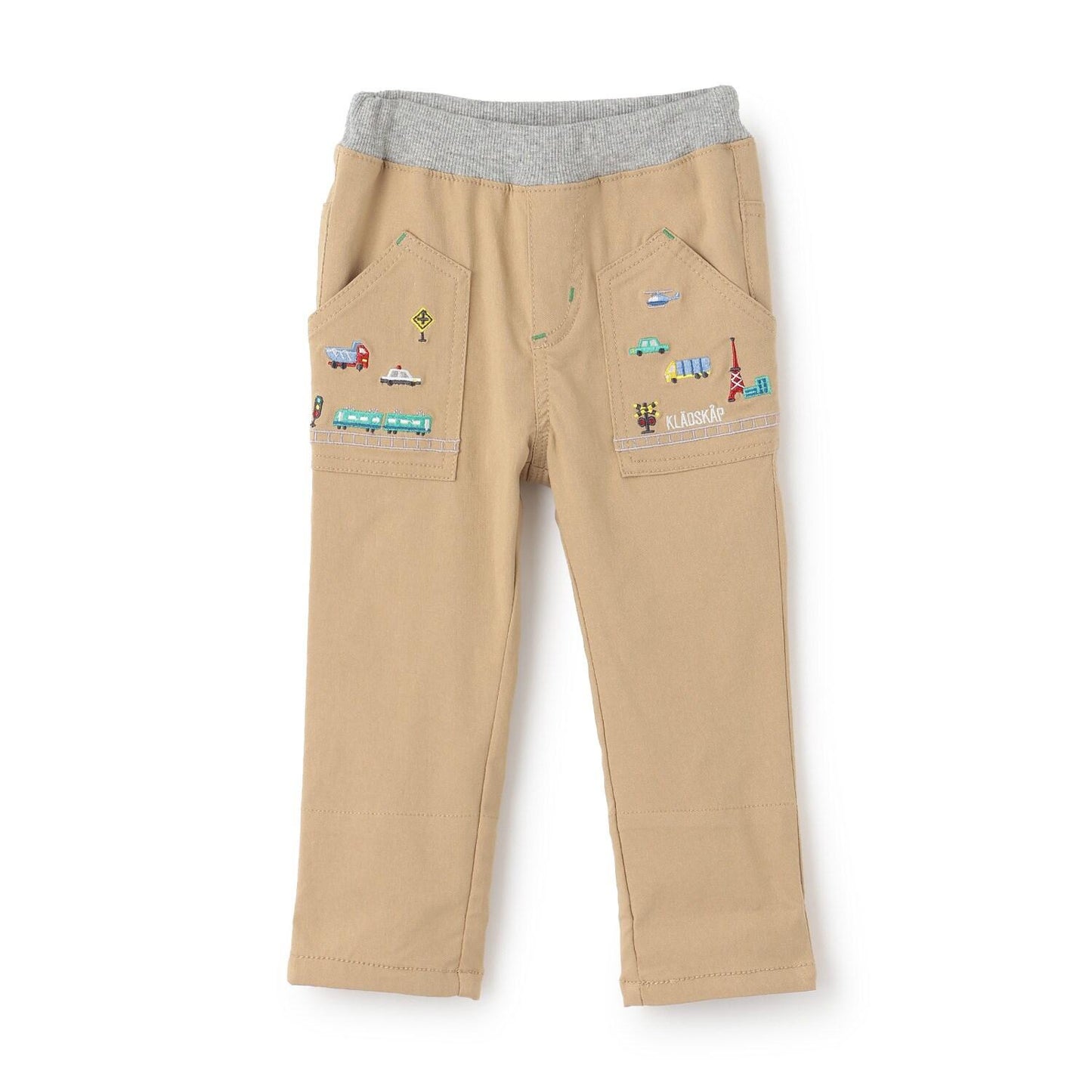 交通工具圖案長款直筒褲