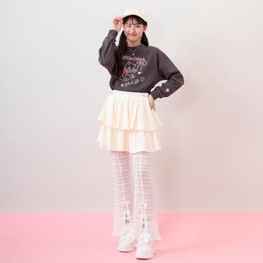 層疊半身裙&蕾絲褲套裝