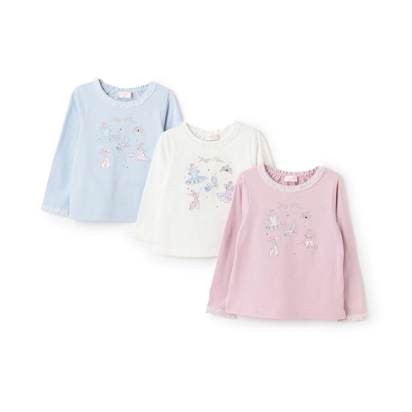 芭蕾刺繡長袖T恤