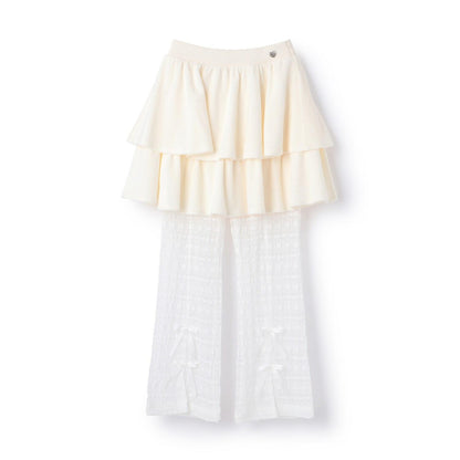 層疊半身裙&蕾絲褲套裝