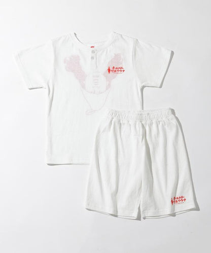 【KIDS】特別款 KANNAIGI × サウナ田ヒロユキ 印花套裝 館內服