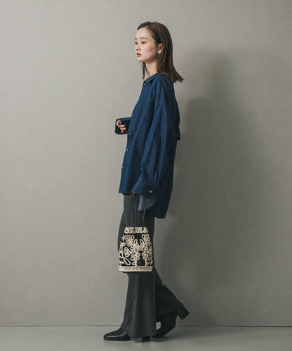 繡花天鵝絨手提包