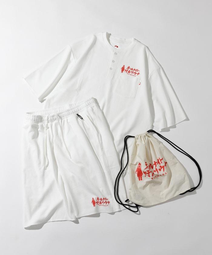 聯名 KANNAIGI × サウナ田ヒロユキ 加絨館內服套裝 附束口揹包