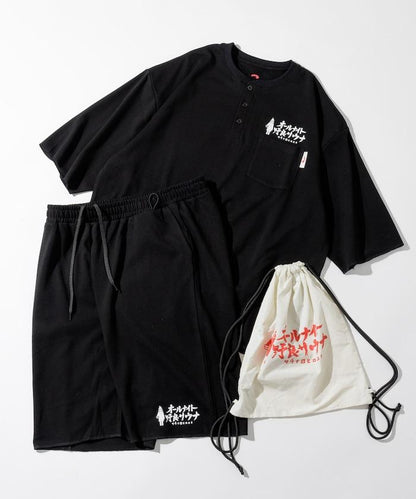 聯名 KANNAIGI × サウナ田ヒロユキ 加絨館內服套裝 附束口揹包