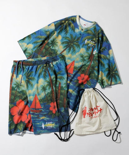 聯名 KANNAIGI × サウナ田ヒロユキ 加絨館內服套裝 附束口揹包