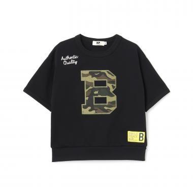 B貼布裝飾六分袖T恤