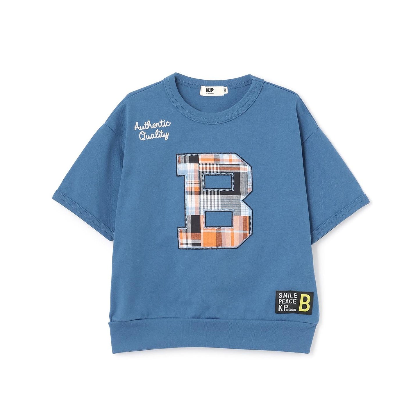 B貼布裝飾六分袖T恤