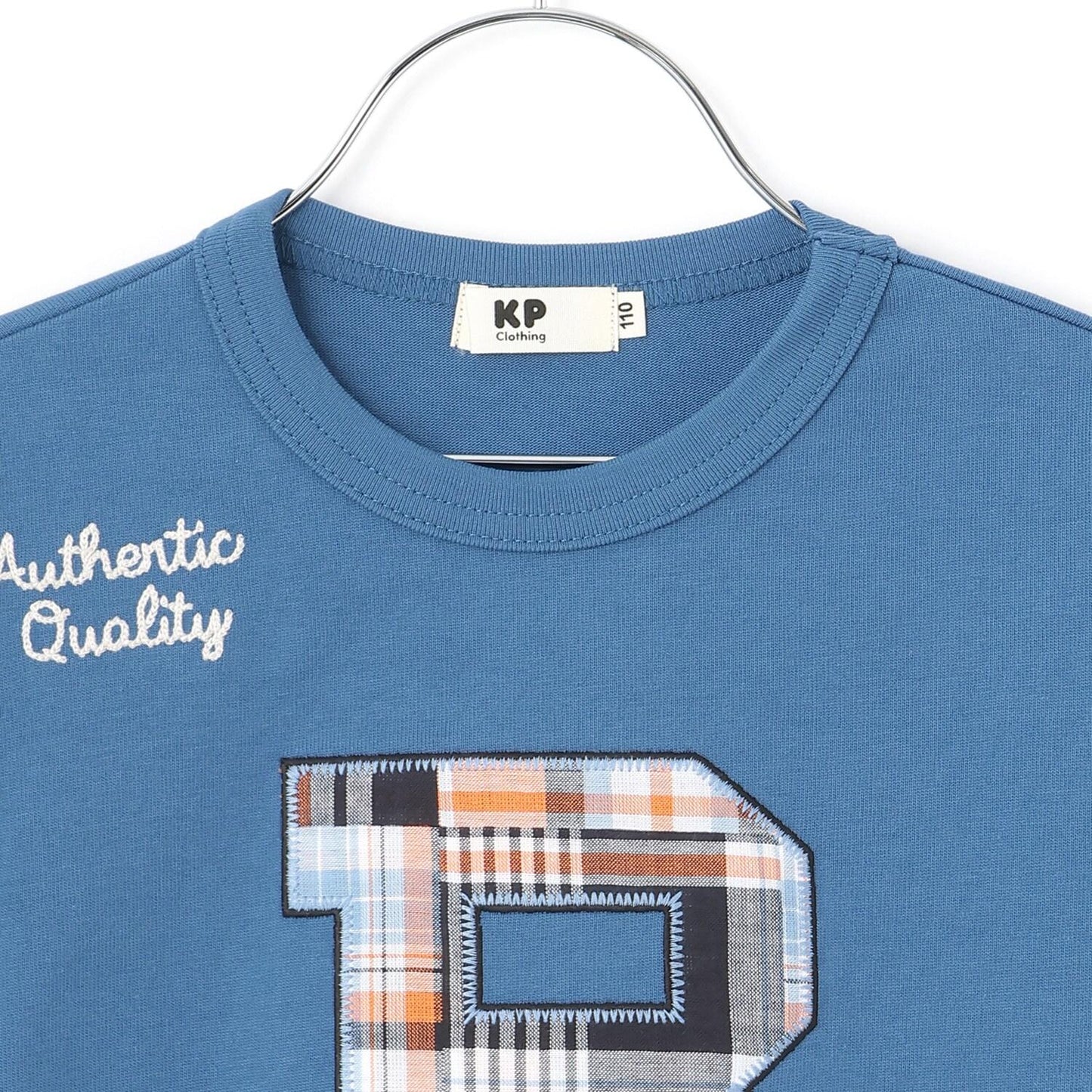 B貼布裝飾六分袖T恤