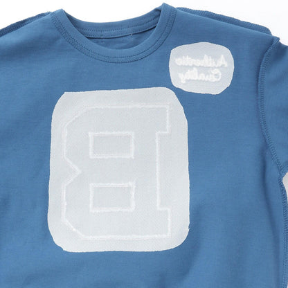 B貼布裝飾六分袖T恤