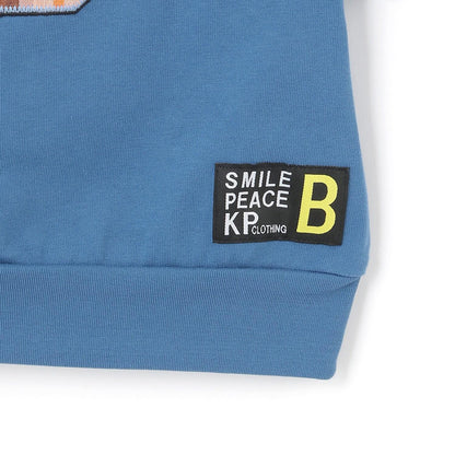 B貼布裝飾六分袖T恤