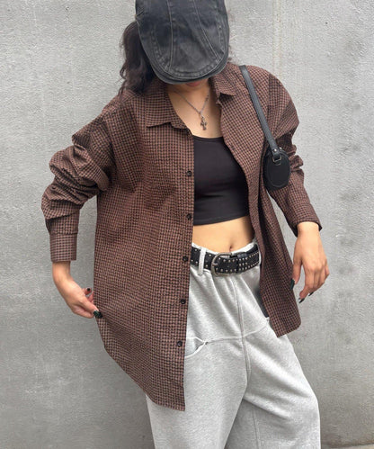 【WHO'S WHO gallery】格紋寬鬆襯衫